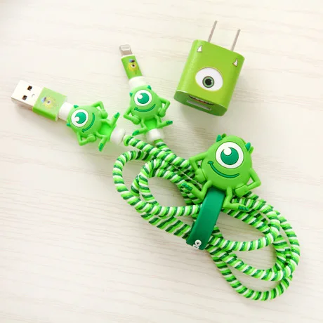 Хорошие подарки милый мультяшный usb-кабель протектор для наушников с кабельным Стикеры для намотки спиральный usb-шнур с зарядным устройством для iphone 5 6 6s 7 - Цвет: 10