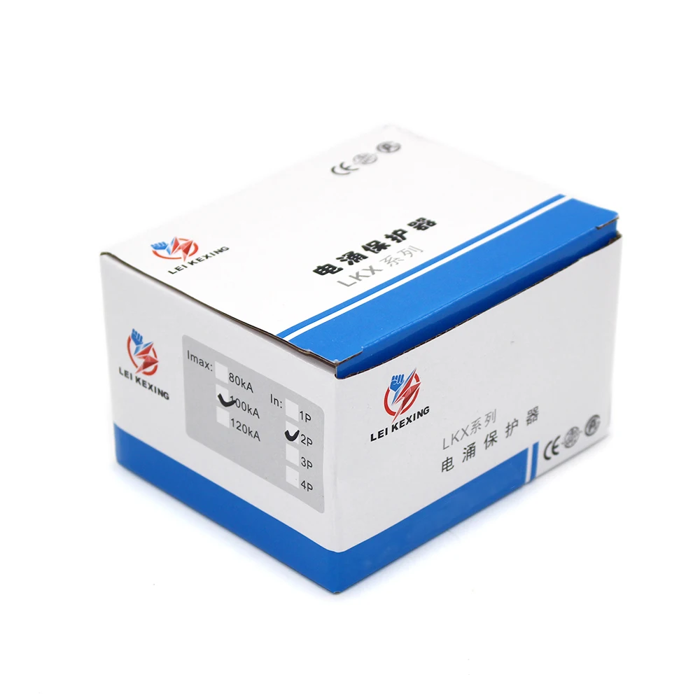 B100-2P 60 ка~ 100 кА~ 275 В переменного тока 1P+ N SPD дом сетевой фильтр защитный низковольтный разрядник устройство Молниеносная защита