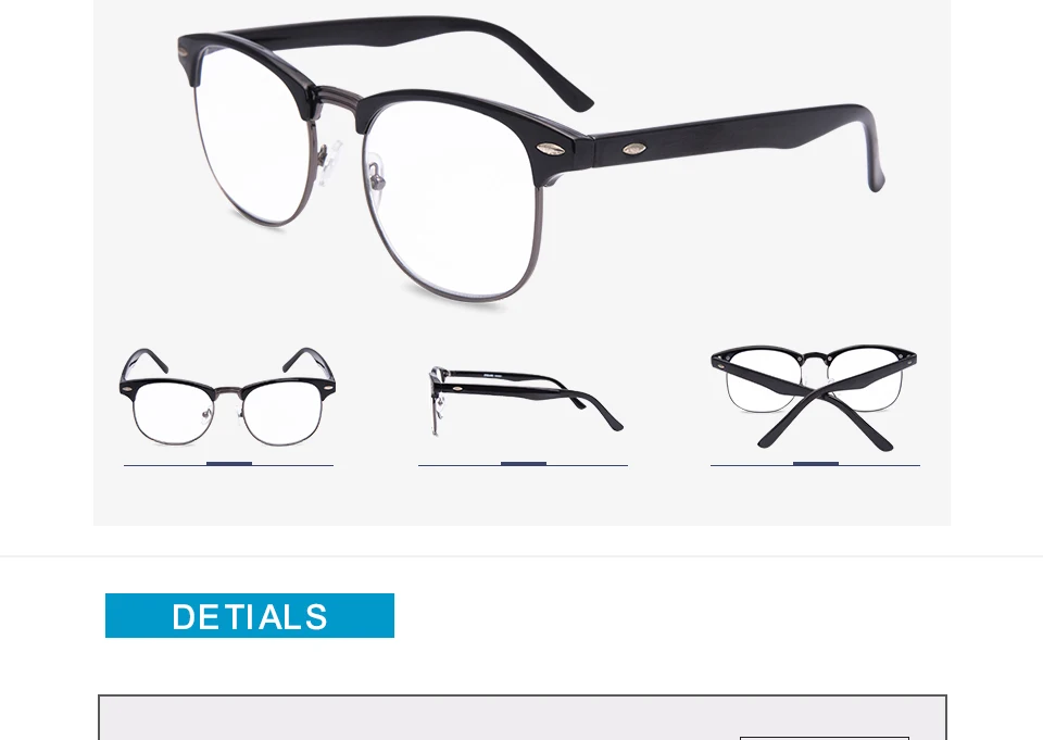 EYEGUARD круглая половина дужки Металл Пружинные шарниры классические очки для чтения читателей унисекс для мужчин и женщин с жестким чехлом