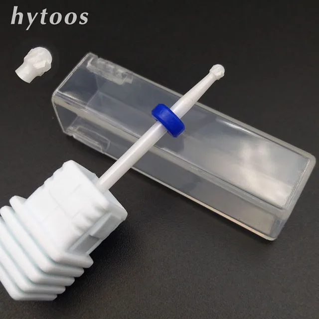 D0202T HYTOOS 1 шт. сверла для ногтей 3/3" вращающиеся керамические заусенцы маникюрные наконечники электрические аксессуары для сверления ногтей керамические резаки инструменты для напильников - Цвет: D0202T