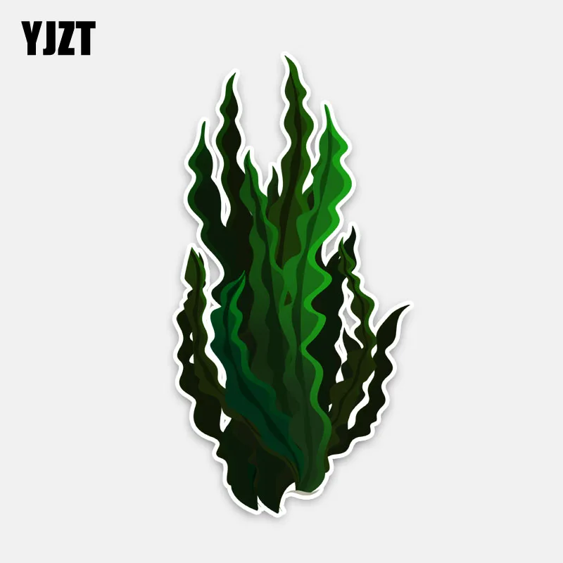 

YJZT 7.8CM*15.5CM Fashion Marine Plant Green Seaweed PVC Car Sticker Decal Decoration 5-0412