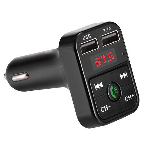Черный Автомобильный комплект громкой связи беспроводной Bluetooth fm-передатчик ЖК MP3-плеер USB зарядное устройство 2.1A автомобильные аксессуары Handsfree Авто fm-модулятор - Название цвета: Черный