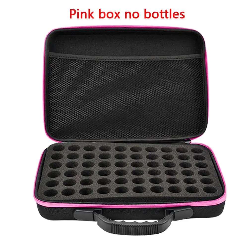 Pink no bottles 15/30/60 флакон со стразами картина ящик для хранения с вышивкой алмазов картина контейнер для хранения ювелирных изделий, сумка для переноски, чехол держатель ручная сумка на молнии - Цвет: Pink no bottles