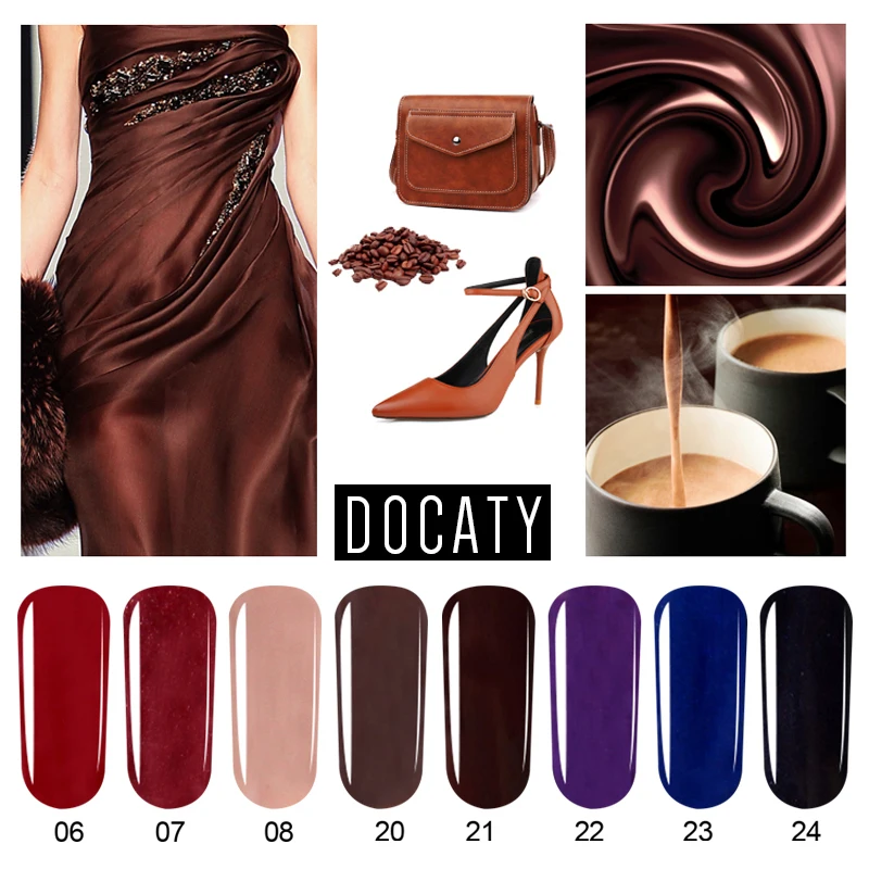 Docaty УФ гель для ногтей Lucky Color Гель лак арт сахарный эффект 7 мл мерцающий блеск