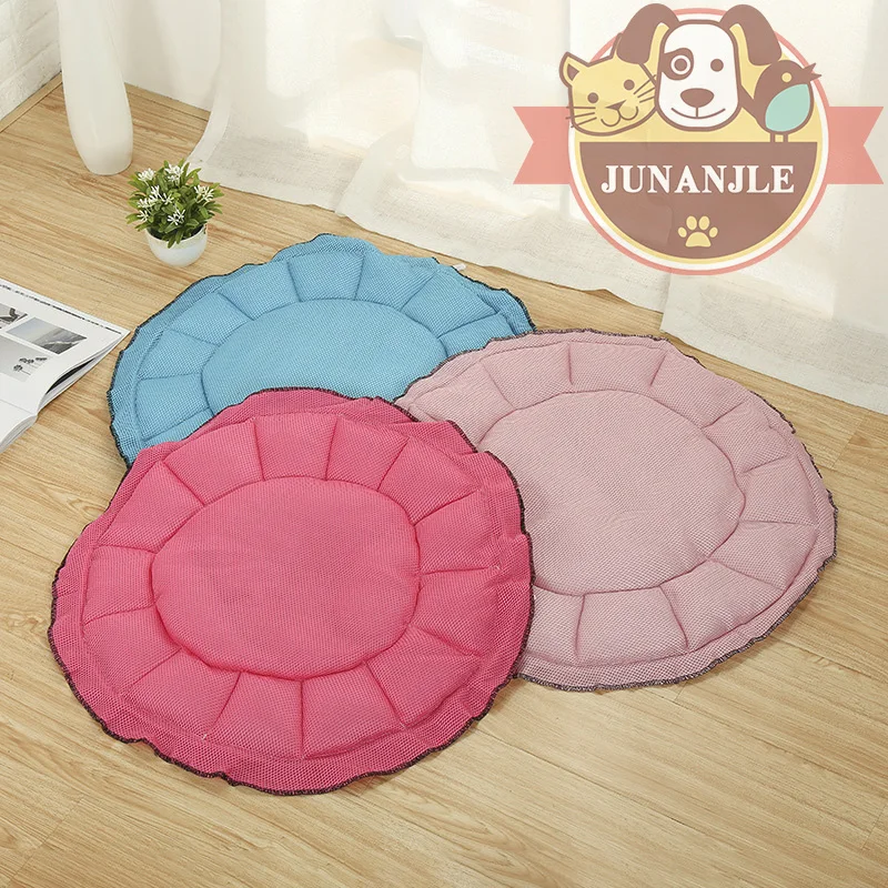 2018 Летний Новый модный однотонный дышащий коврик для домашних животных круглый