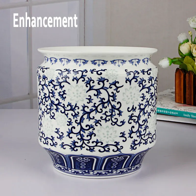 Аквариумная сине белая чаша из тонкой костяшки для гидропоники домашний декор