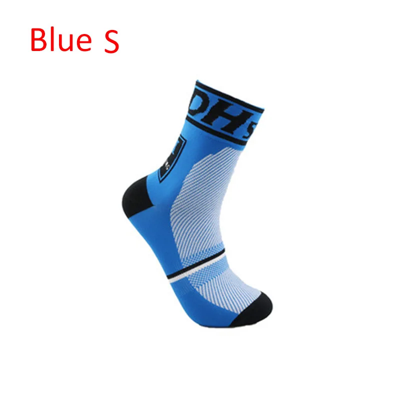 Blue S DH Спортивные профессиональные велосипедные носки, анти-пот, спортивные носки для мужчин и женщин, дышащие износостойкие носки для езды на велосипеде - Цвет: Blue S