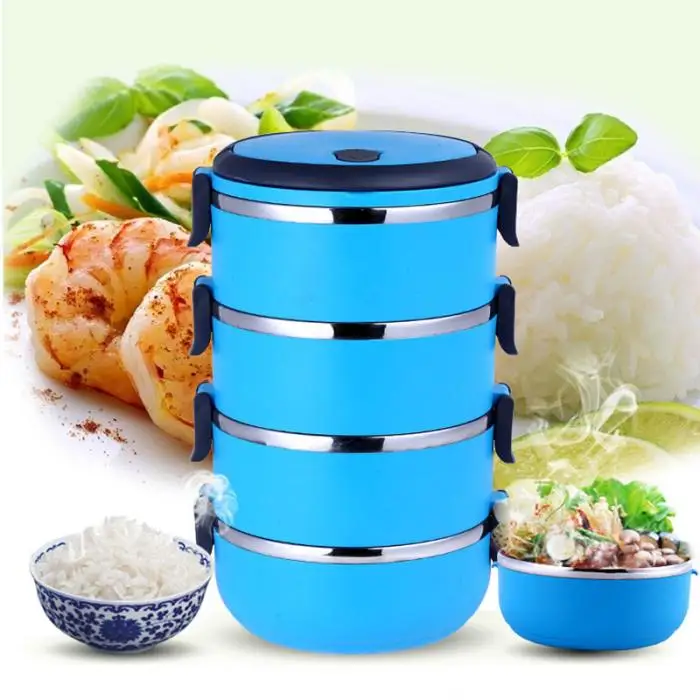 Нержавеющая сталь Термальность изоляцией для бэнто, пикника хранения котелок Еда банку Многослойные Еда емкость v-образной КРЕПЕЖНОЙ ПЛАСТИНОЙ LS