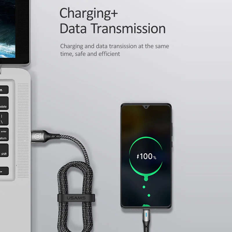 Usb кабель USAMS Type C 5А зарядный быстрый для Huawei P20 OPPO смарт зарядки USB Samsung Xiaomi|Кабели