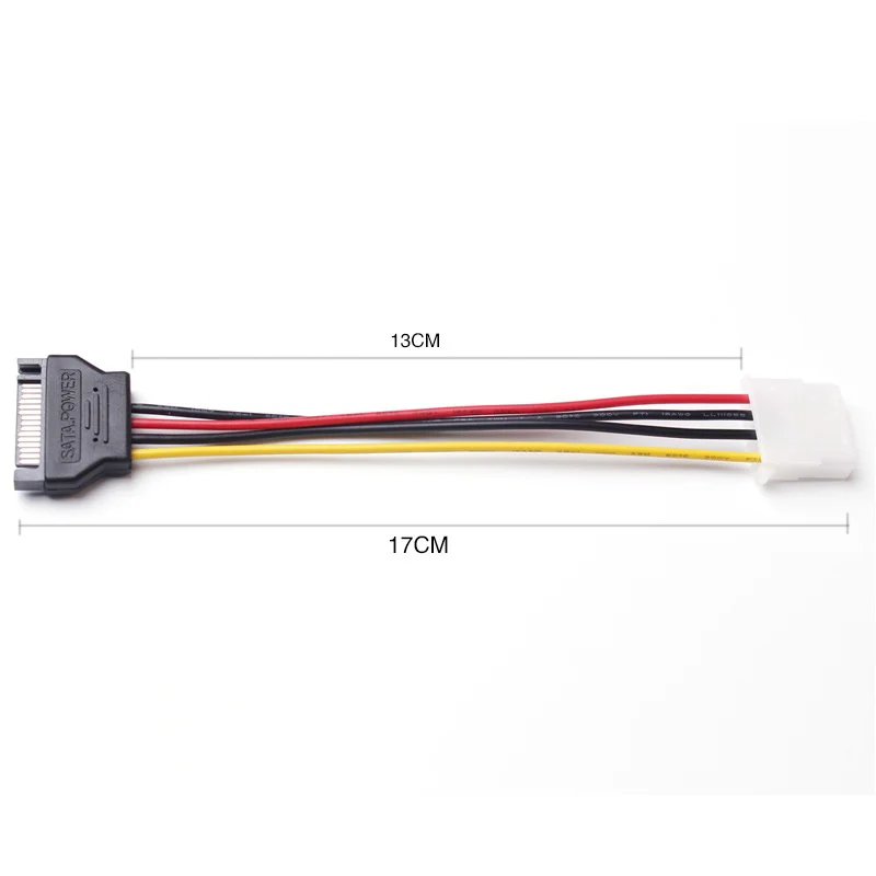 

2 pcs Serial ATA SATA 4 Pin IDE Molex to 15 Pin HDD Power Adapter Cable Hard Drive Adapter Male to Female Cable dropship
