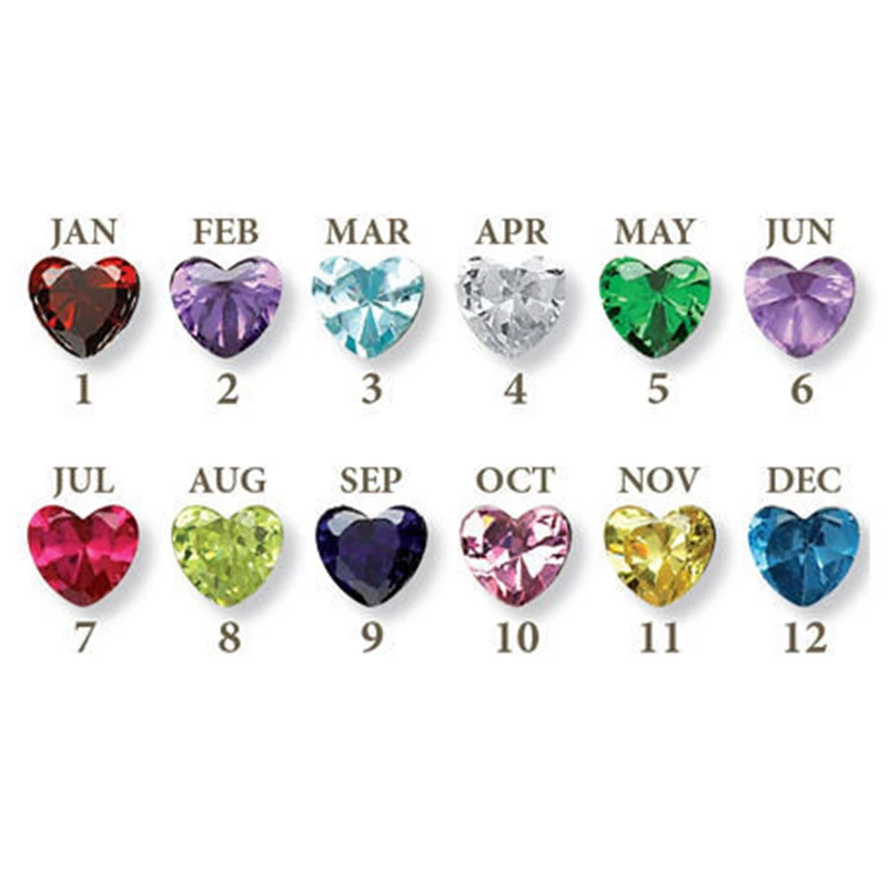 heart shape BOAKO 100pcs/pack Zircon Stone Mixed Color Birthstone Crystal Cubic Zirconia Stone Beads For DIY Jewelry Making Accessory B5 - Color: heart shape