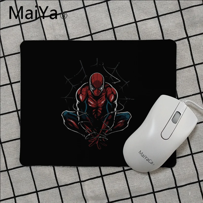 Maiya Высокое качество Marvel Человек-паук анти-скольжения прочный силиконовый Computermats Гладкий блокнот настольные компьютеры мате игровой коврик для мыши - Цвет: No Lock Edge18x22cm