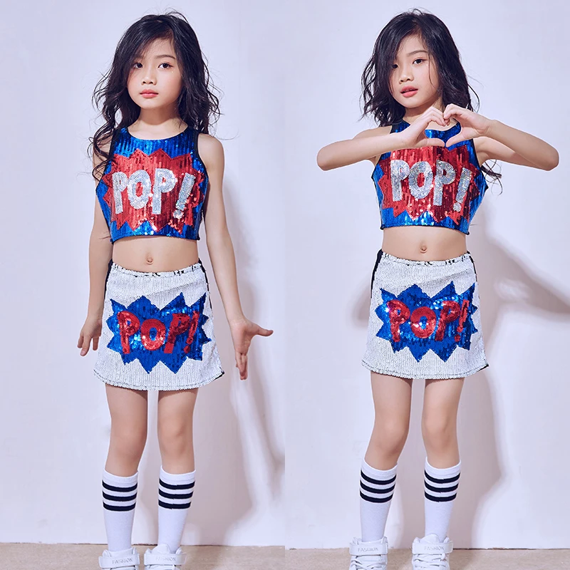 Children Jazz Dance Costumes Girls Hip-Hop Modern Performances Clothing Set Kids Jazzy Wear Stagewear DL2475 | Тематическая одежда