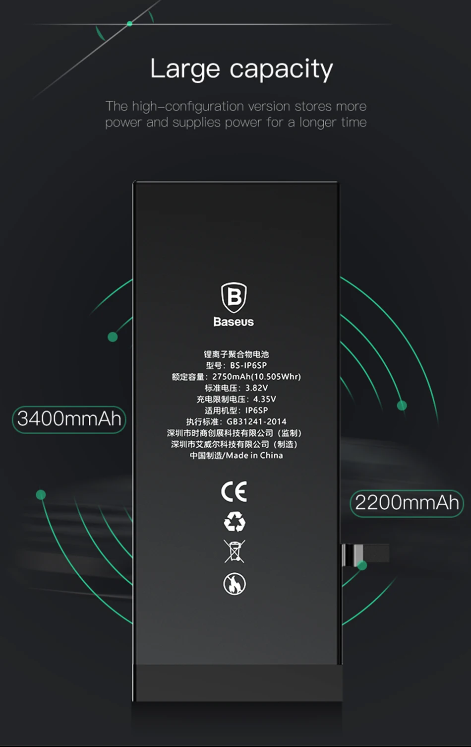 Аккумулятор для мобильного телефона Baseus для iPhone 5S, 5 s, 5c, аккумулятор, реальная емкость, 1560 мА/ч, 1440 мА/ч, сменная батарея для iPhone 5