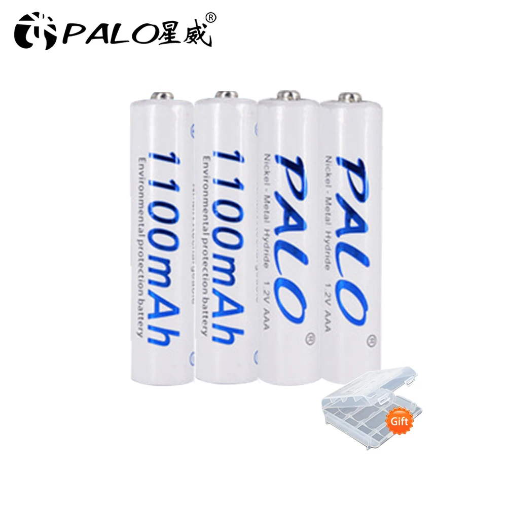 4pcs AAA white PALO 4 шт. AAA 1,2 v NIMH батарея 3A 1100mah aaa аккумуляторная батарея aaa Ni-MH батареи AAA аккумуляторная батарея для камеры игрушки - Цвет: 4pcs AAA white