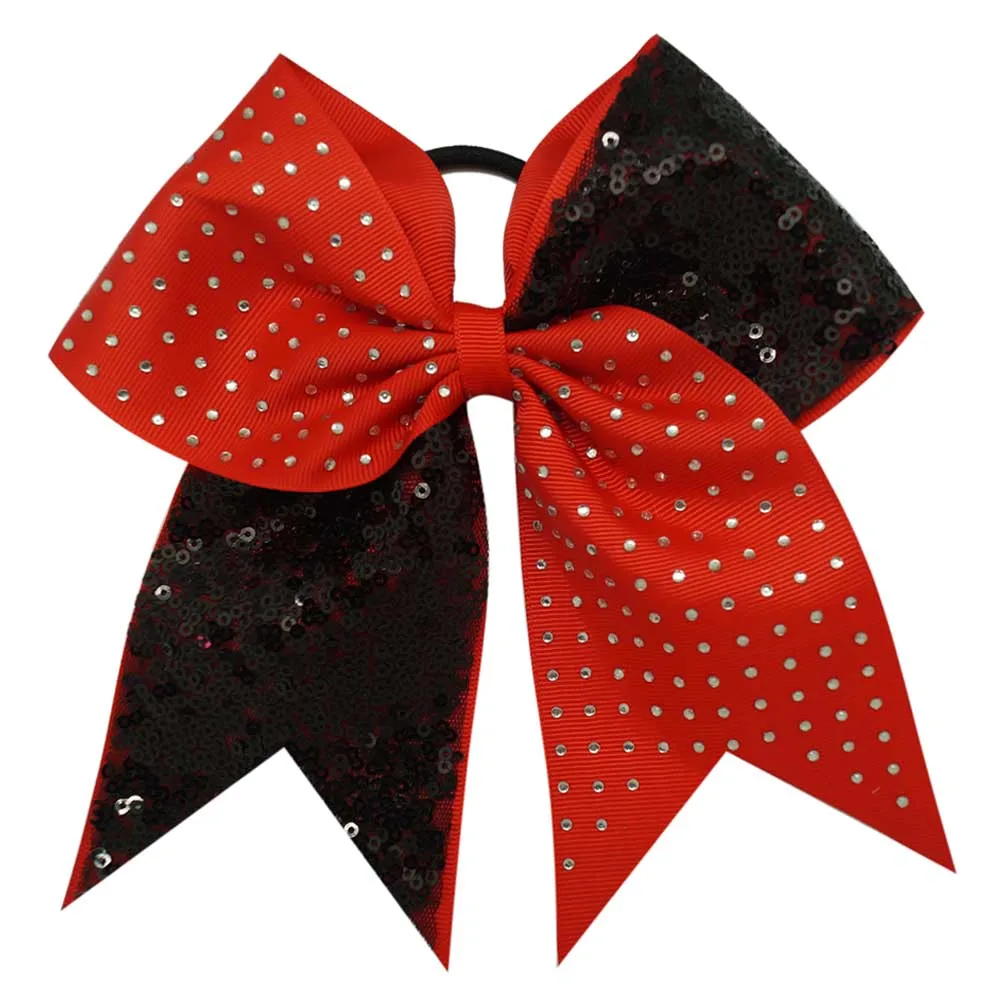 4 " твердые блестки Стразы бутик корсажная лента Cheer бант с эластичными лентами для волос для Черлидинга девушки аксессуары для волос - Цвет: 4