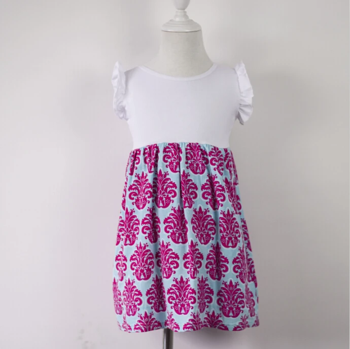 

kids elegant flutter ruffle sleeveless dress with high quality cotton dress baby comfertable breathable dress