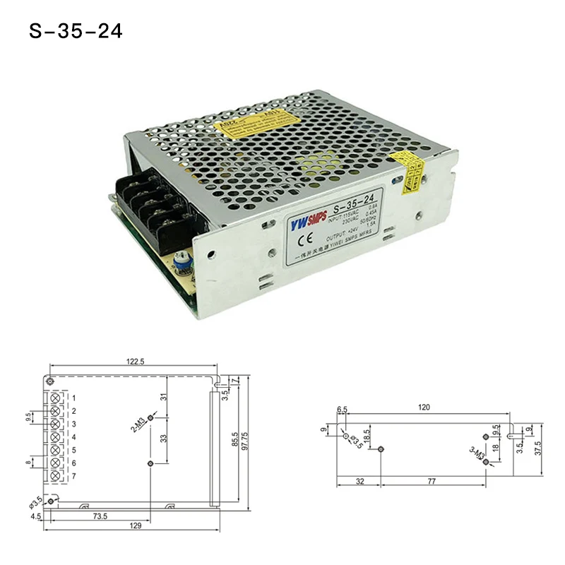 Импульсный источник питания DC5V 12 В 15 24 трансформатор переменного тока DC-DC