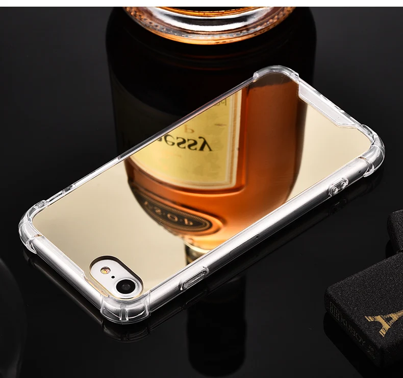 Роскошные зеркальные чехлы для телефонов iPhone X 8 7 Plus защитный чехол из ТПУ 6 6S