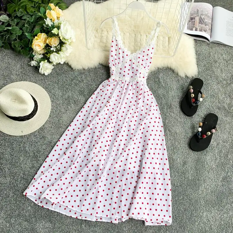 Нежный ветер первая любовь темперамент ретро платье Wave Point с v образным вырезом