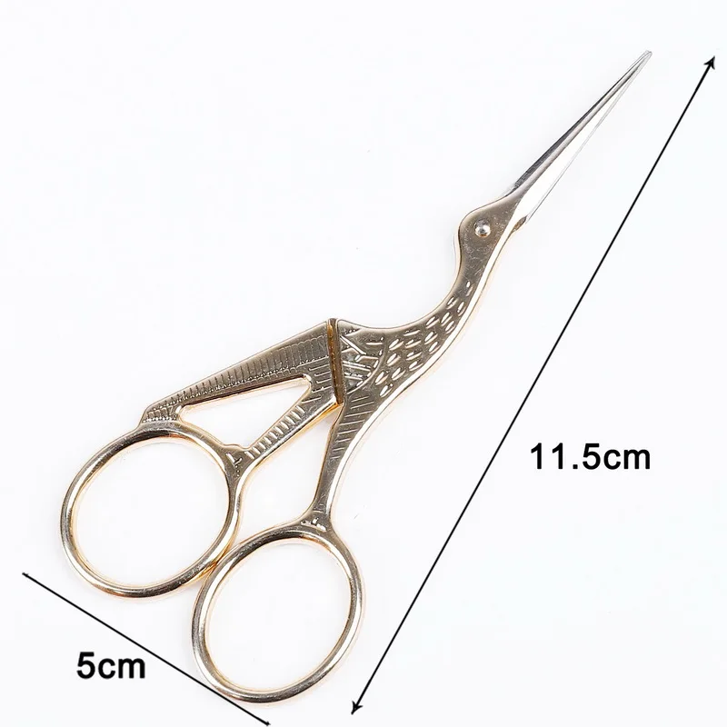 11.5cm 1 шт./лот, винтажные классические ножницы для вышивания, ткань, рукоделие, дизайн ногтей, аист, журавль, птица, ножницы, резаки, инструменты для укладки - Цвет: 11.5cm