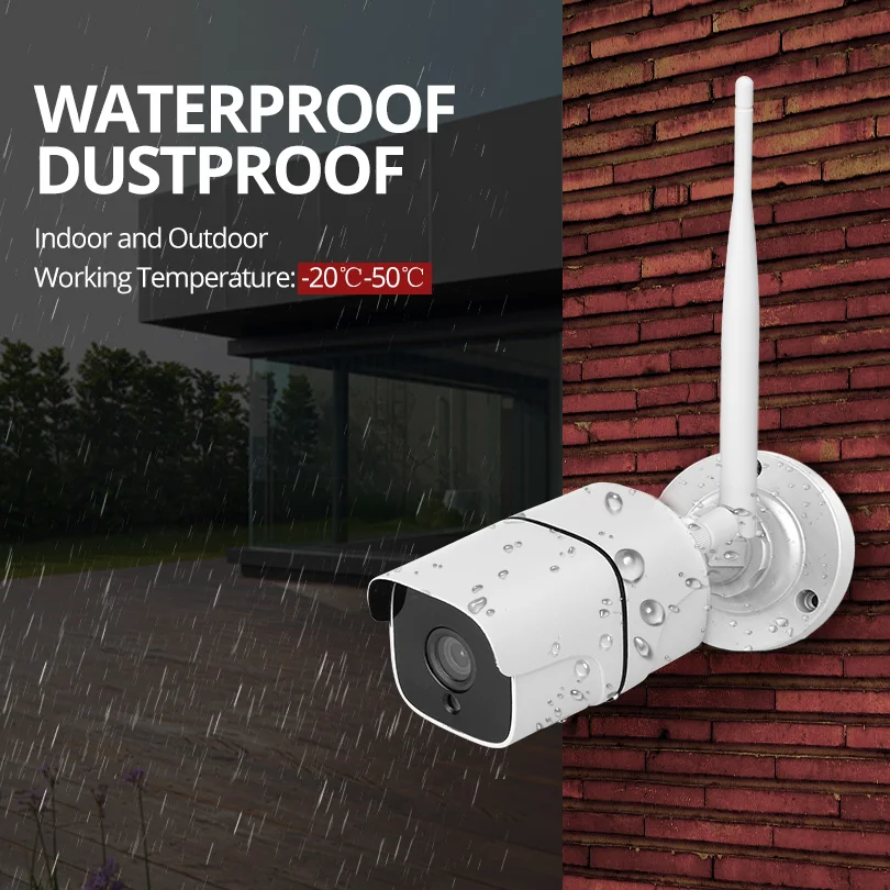 Wheezan Wifi IP камера 4.0MP H.265 аудио беспроводная безопасности Открытый 32 г sd карта