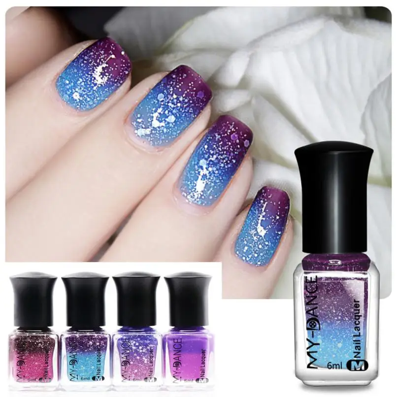 2018 новый дизайн термальный лак для ногтей меняющий Цвет отшелушивающий Красота