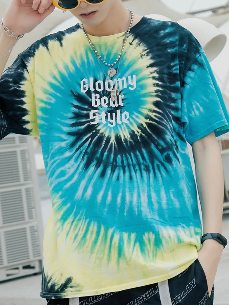 Dark Icon Tie dying мужские футболки 2019 летние с круглым вырезом в стиле хип хоп уличные
