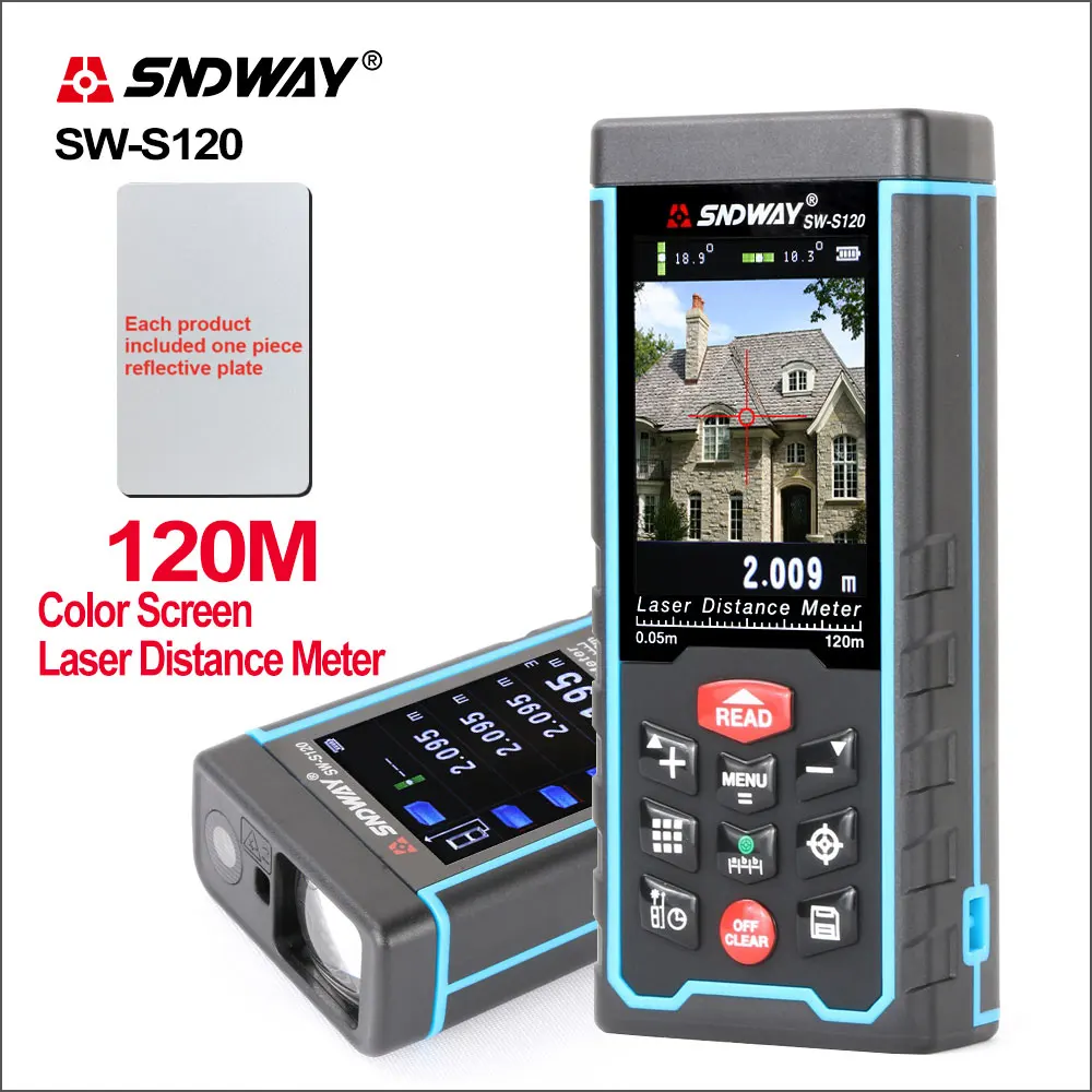 

SNDWAY Digital Laser Distance Meter Camera USB Recharge Portable Colorful Screen Range Finder Rangefinder SW-S80 /S120