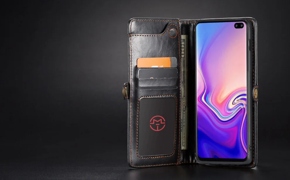 Винтажный чехол-кошелек для samsung Galaxy S10/Plus, Роскошный кожаный флип-чехол на магните, силиконовая задняя крышка для samsung Galaxy S10e, чехол