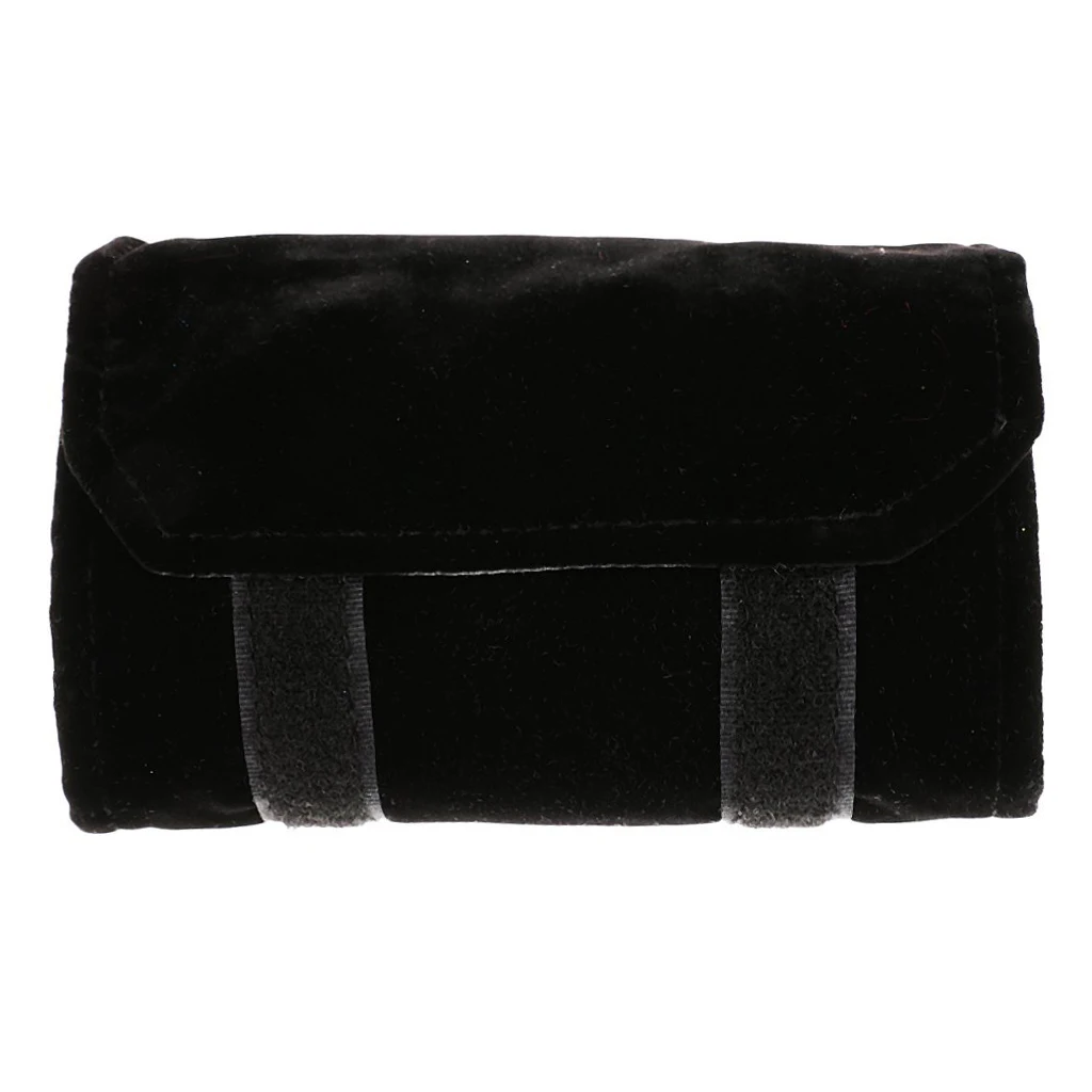 

Jewelry roll Jewelry bag, made of flannel, for ring, for jewelry storage when traveling - Black, Gray, Small