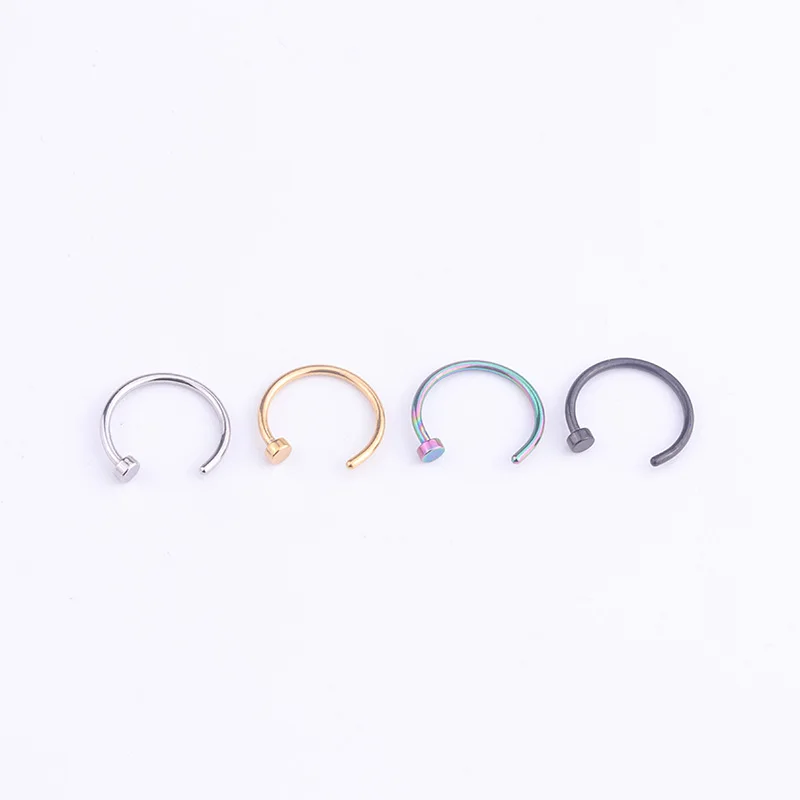 mixed color Sellsets смешанные 4 шт./лот 6 мм/8 мм/10 мм титановые анодированные ювелирные изделия из нержавеющей стали для пирсинга носа кольца для носа и шпильки - Окраска металла: mixed color