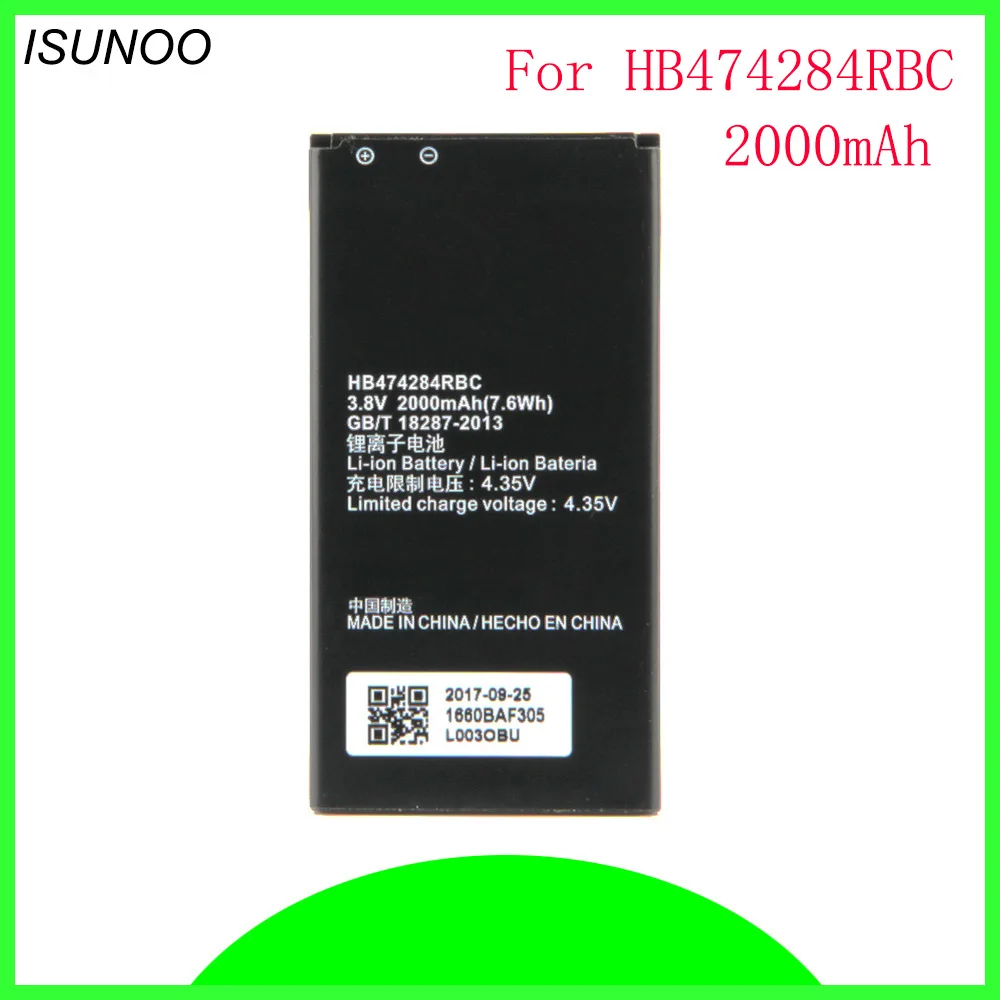 Аккумулятор ISUNOO HB474284RBC 2000 мАч для Huawei y550 y560 y625 y635 g521 g620 y5 C8816 аккумуляторы C8816/U10/T10