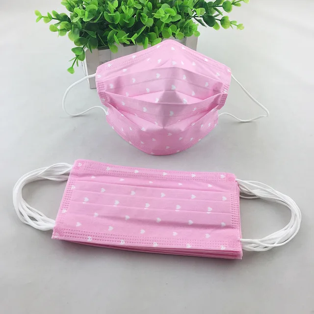 Pink 10 шт. одноразовые для рта маска для взрослых противопылевая маска Spunlace Анти-пыль ветрозащитный 3 слоя печатных респиратор для использования на открытом воздухе - Цвет: Pink