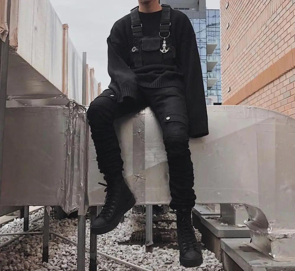 Модный нейлоновый нагрудный мешок черный жилет хип хоп Уличная функциональная