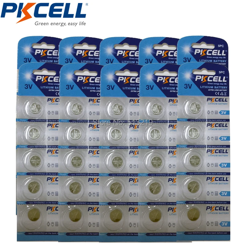100 шт/20 батарейки для карт PKCELL 3V литиевая батарея CR1216 ECR1216 DL1216 BR1216 CR 1216 3 v кнопочные