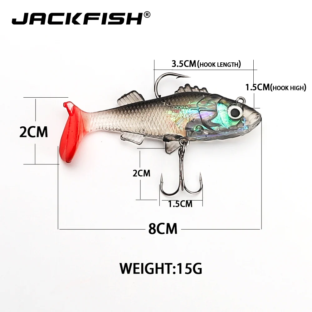 JACKFISH Мягкая приманка 15 г искусственная силиконовая Тонущая рыболовная морской