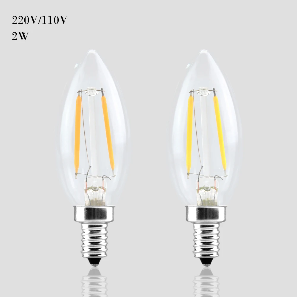 1 шт. новый дизайн 2 Вт 4 6 E14 E12 AC220V 110 В светодиодные лампы накаливания 360 градусов