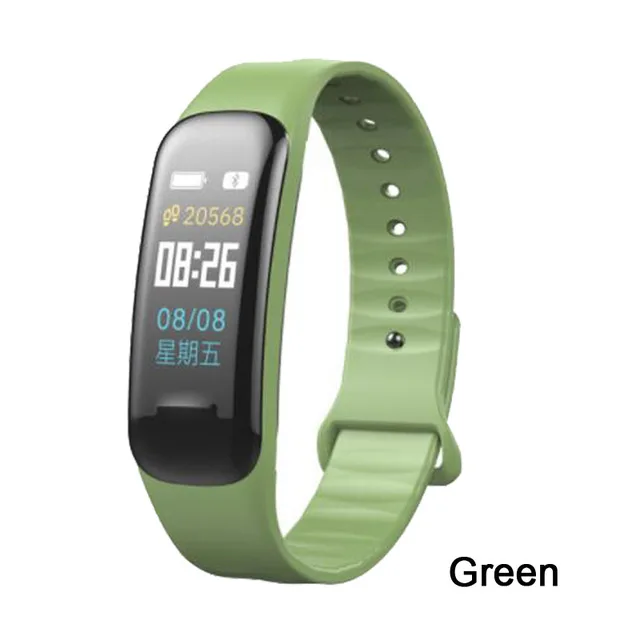 green C1 Plus умный Браслет монитор сердечного ритма фитнес-трекер Смарт Браслет для измерения кровяного давления трекер Смарт-браслет спортивные мужские умные часы - Цвет: green