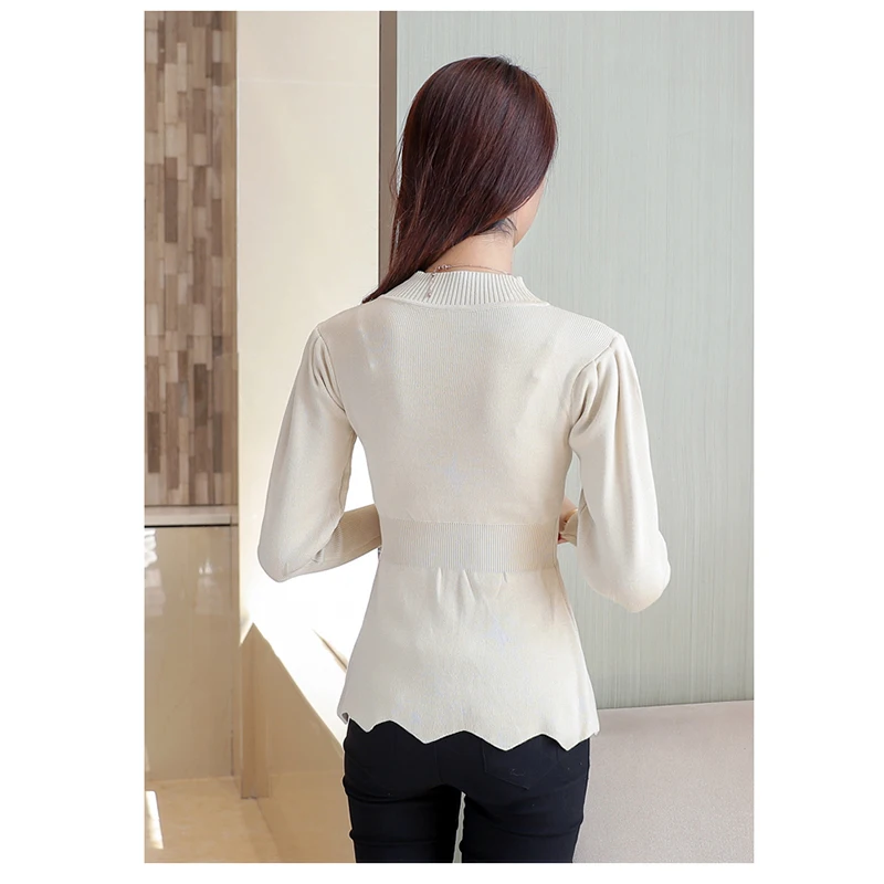 Новинка 2018 зимние пуловеры с длинным рукавом свитер тонкий женский полувысокий