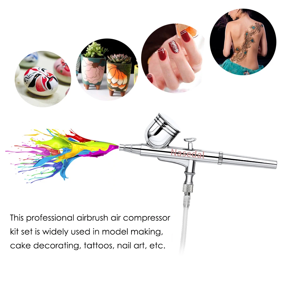 Nasedal Аэрограф Двойного действия комплект компрессора для украшения торта