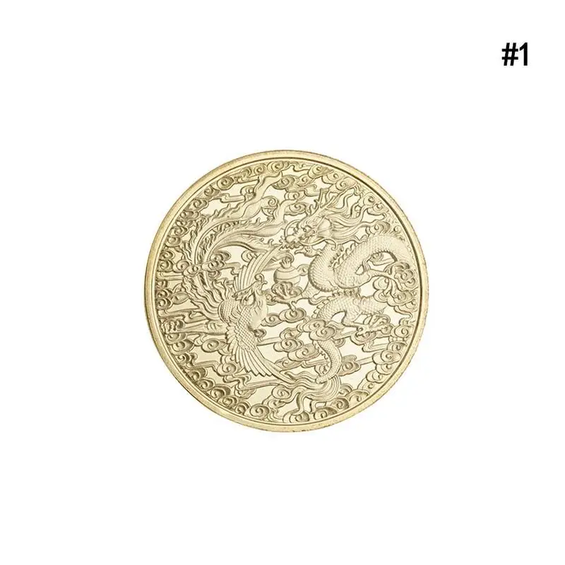 Fengshui китайские монеты Дракон и Феникс Коллекционная счастливая монета памятная
