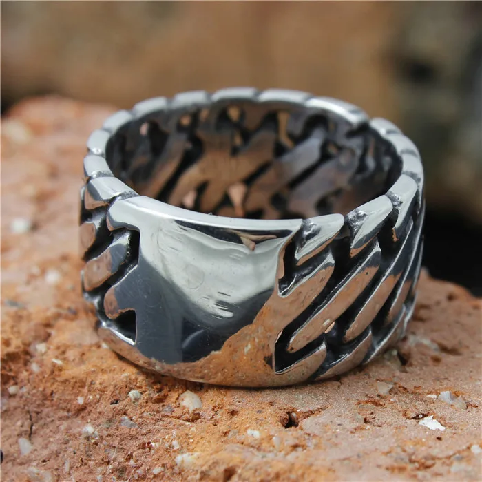 1 шт. заводская цена 316L Нержавеющая сталь панк готика простой дизайн Байкерский