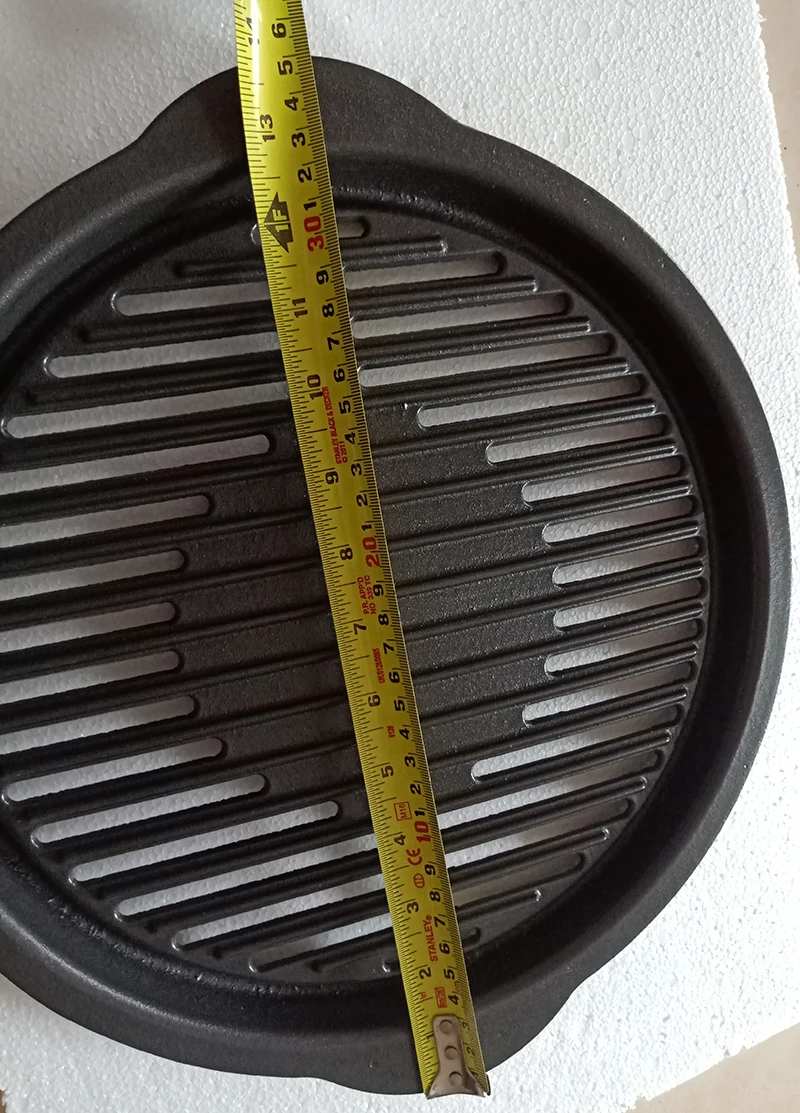 Гриль для приготовления пищи чугунная черная матовая фарфоровая эмалированная