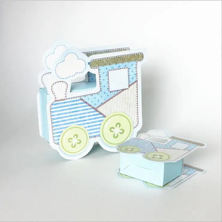 60 шт. бумажный поезд конфетная коробка для детского душа крещения детской