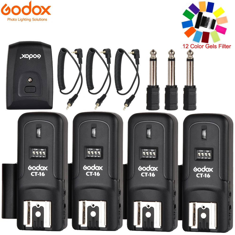 Godox CT 16 каналов беспроводной Радио вспышка триггер передатчик + 4 приемника Набор