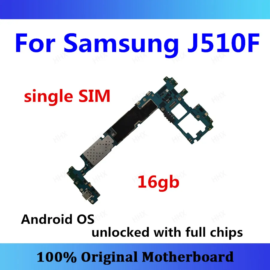 MB для samsung Galaxy J5 J510F материнская плата одна SIM с чипами материнская плата системная плата Android 16 Гб разблокированная для J510F карты