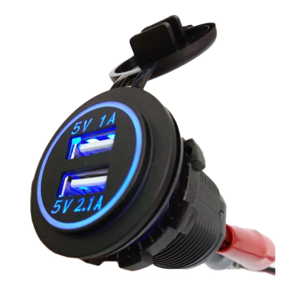 2 V-24 V Водонепроницаемый Dual USB универсальный автомобильный Зарядное устройство автомобиля светодиодный цифровой Дисплей разъем зарядки автомобильным зарядным устройством 3.1A безопасная зарядка