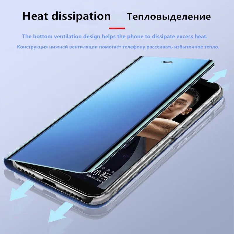 Зеркальный флип-чехол для huawei P20 P30 Pro lite P8 P9 P10 Lite() P smart(Plus), honor 7 8 9 10 V10 V20 Y5 Y6 Y7 Y8 Y9 Case