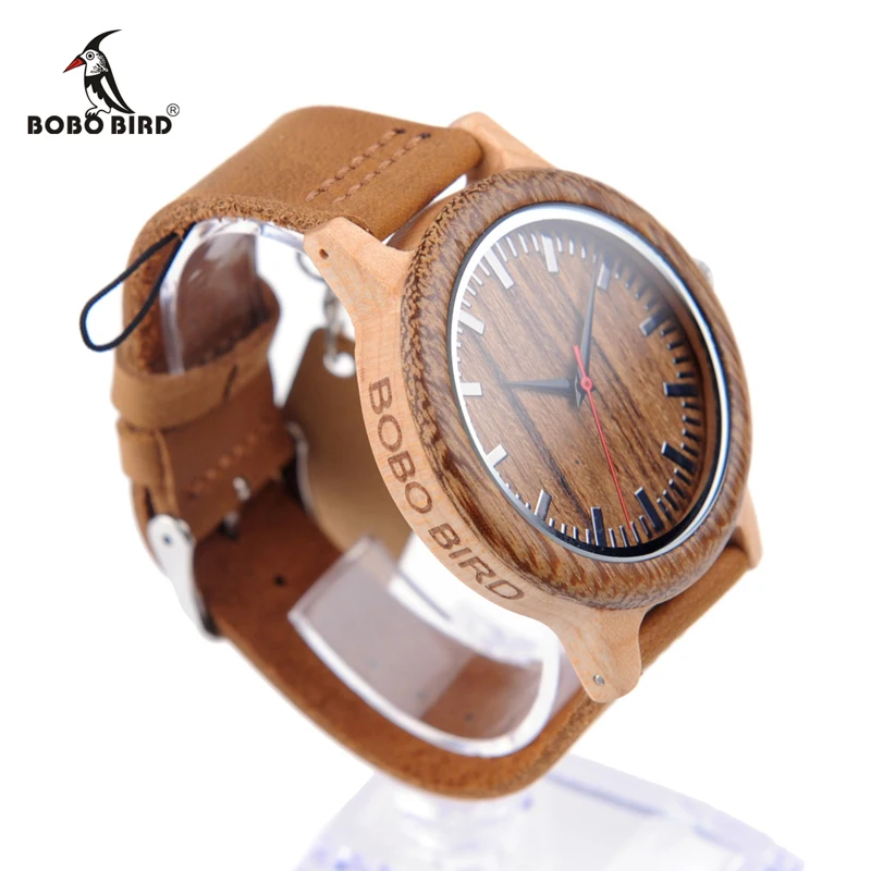 Бобо птица WM14 венге деревянные часы для мужчин прохладный клена кварцевые в